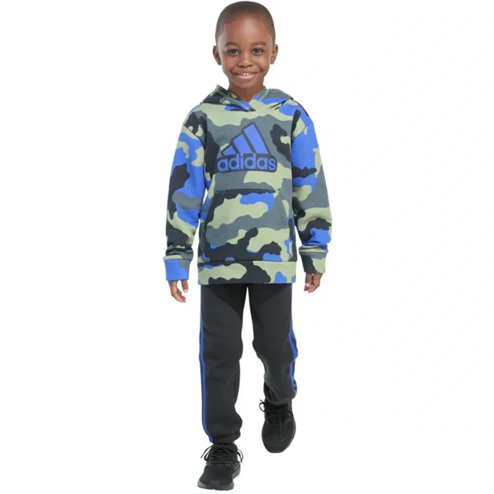 Adidas Kids' Print Fleece Hoodie & Joggers Set